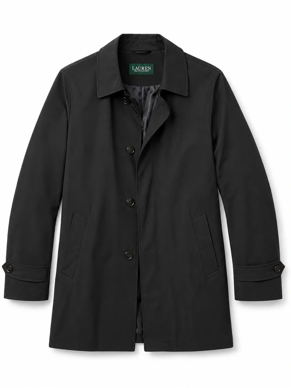 Lauren Ralph Lauren Stanza Black Raincoat Removable Liner 40S